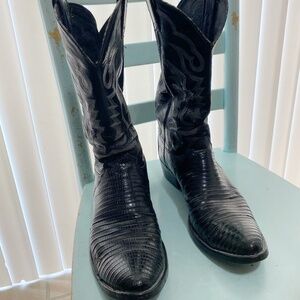 Justin Western Cowboy Size7 Men’s Black Cowboy Boot